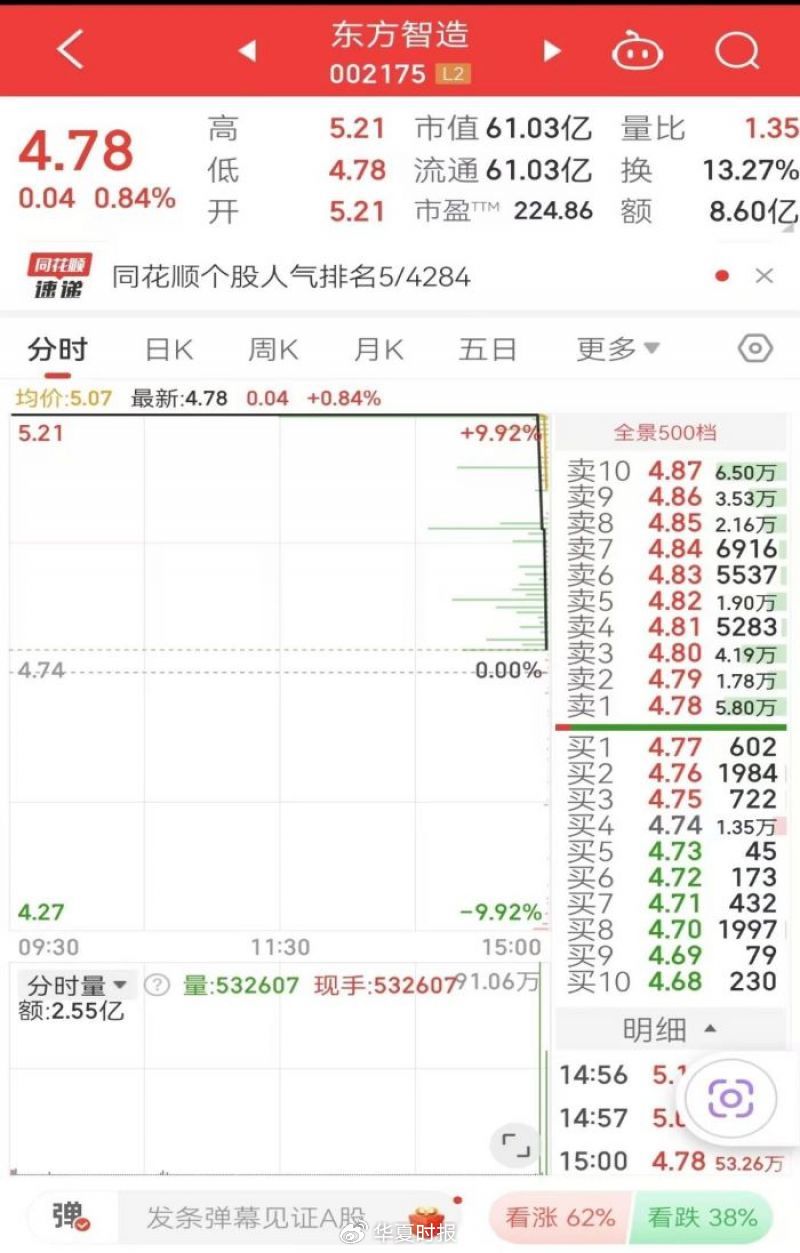 6萬股民遭“悶殺”！這只股最后3分12秒驚魂跳水，從漲停板回撤9個點