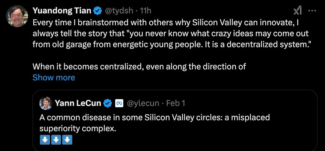 DeepSeek綜合征？Yann LeCun：硅谷存在一種“錯(cuò)位的優(yōu)越感”