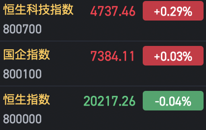 收評：港股恒指微跌0.04% 科指漲0.29%AI、半導(dǎo)體概念股漲勢強(qiáng)勁
