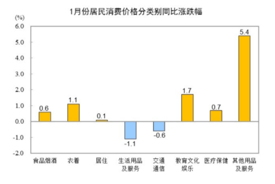 國家統(tǒng)計(jì)局：2025年1月份居民消費(fèi)價(jià)格同比上漲0.5%