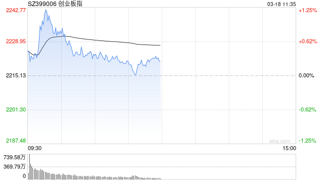午評(píng)：創(chuàng)指半日漲0.29% 有色、超充概念盤中活躍